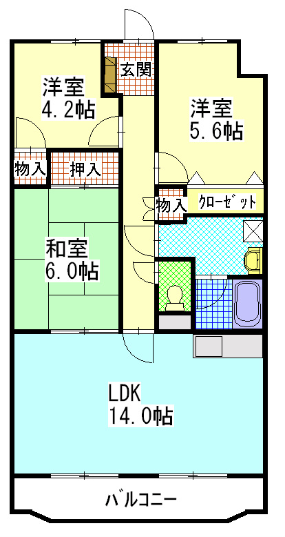 アヴニール愛野 303号室 間取り