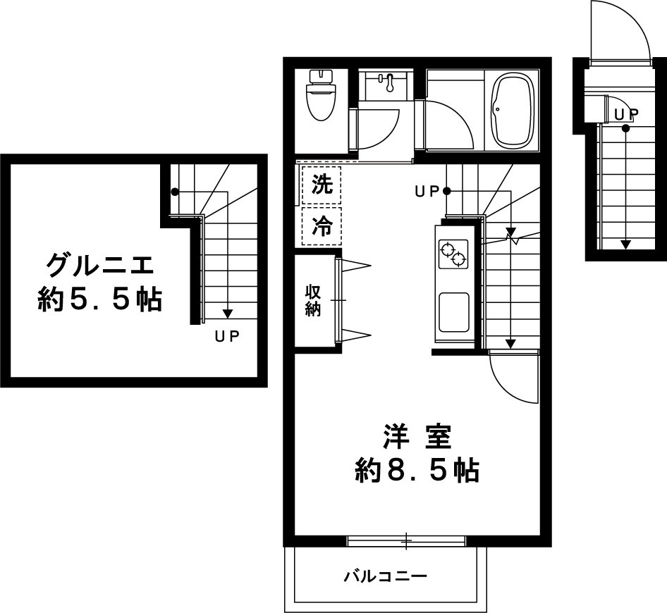 ユニゾンちはや 202号室 間取り