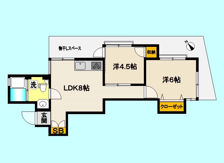 ヴィラ和田 102号室 間取り