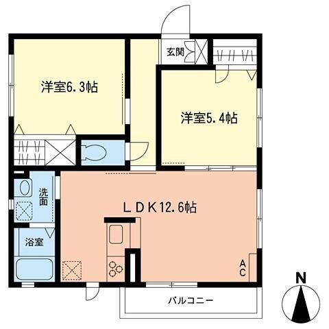 アンダンテ 201号室 間取り