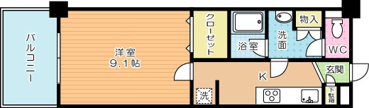 アヴィニールグランデ金田 502号室 間取り
