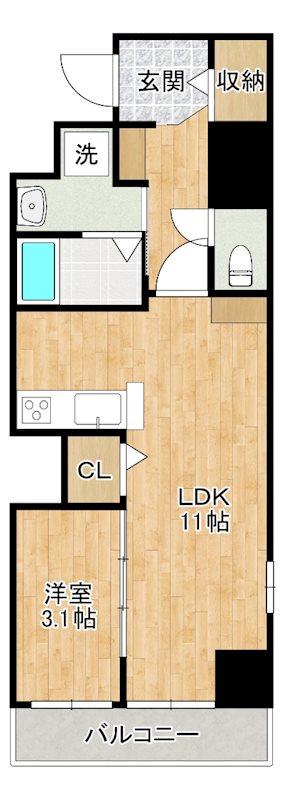 シェーナ下到津  1001号室 間取り