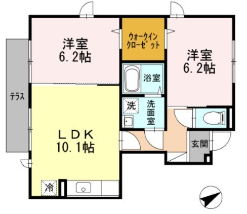 プランドール本郷台C棟  101号室 間取り