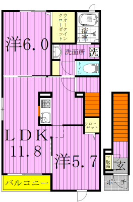 グラシオッソ 202号室 間取り