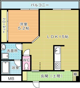 山喜ビル 502号室 間取り