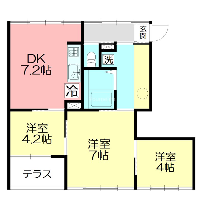 セゾンドルフ椿 103号室 間取り