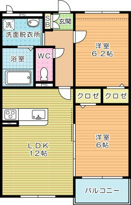 メリーパル小倉東 102号室 間取り