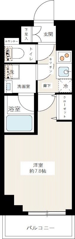 ルクシェール浅草 0402号室 間取り
