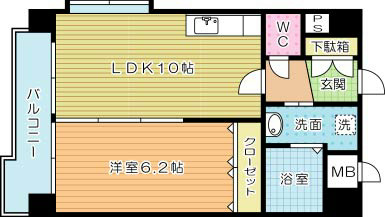 FORTUNATE砂津（フォーチネイト砂津） 305号室 間取り