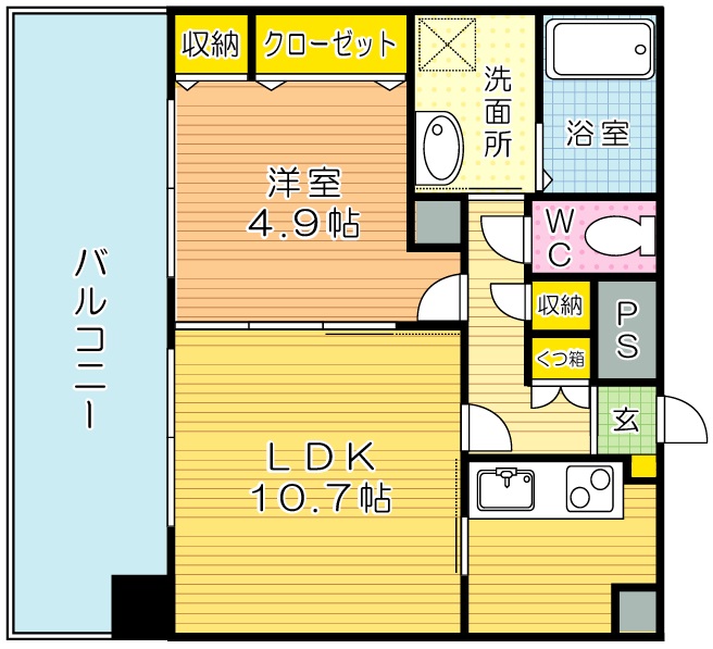 フェリシエ三萩野 308号室 間取り