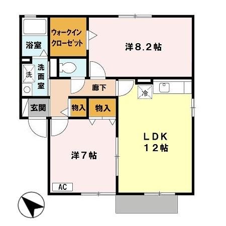 サニーサイドIZUMI B棟 間取り