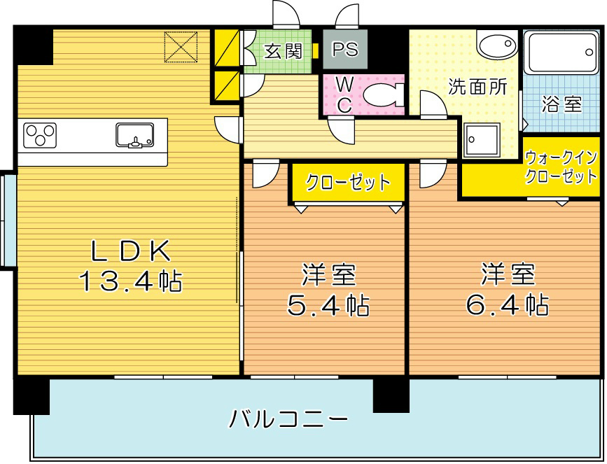 フェリシエ京町 902号室 間取り