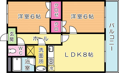 エルザサンリバー戸畑  507号室 間取り