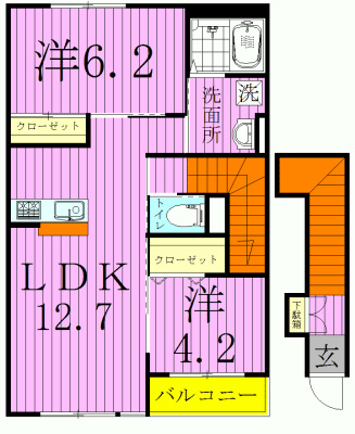 グランチェスタ千香Ｂ 202号室 間取り