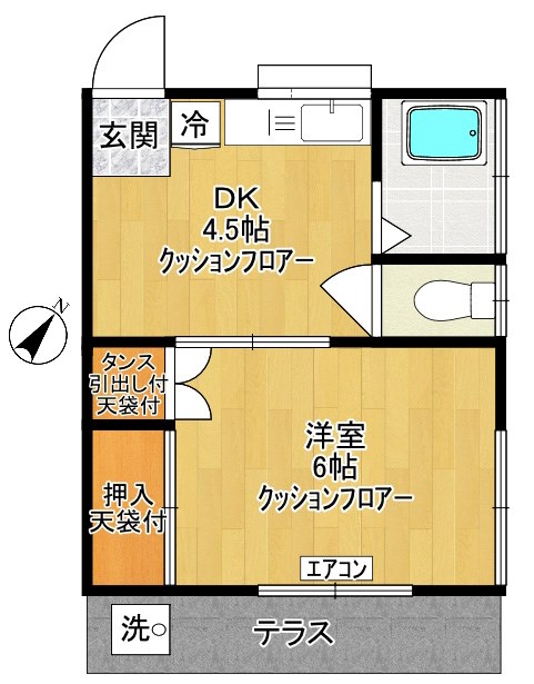 坂入ハイツ 102号室 間取り