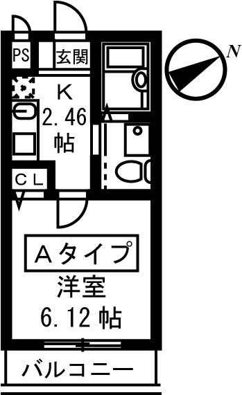 フォセット 112号室 間取り