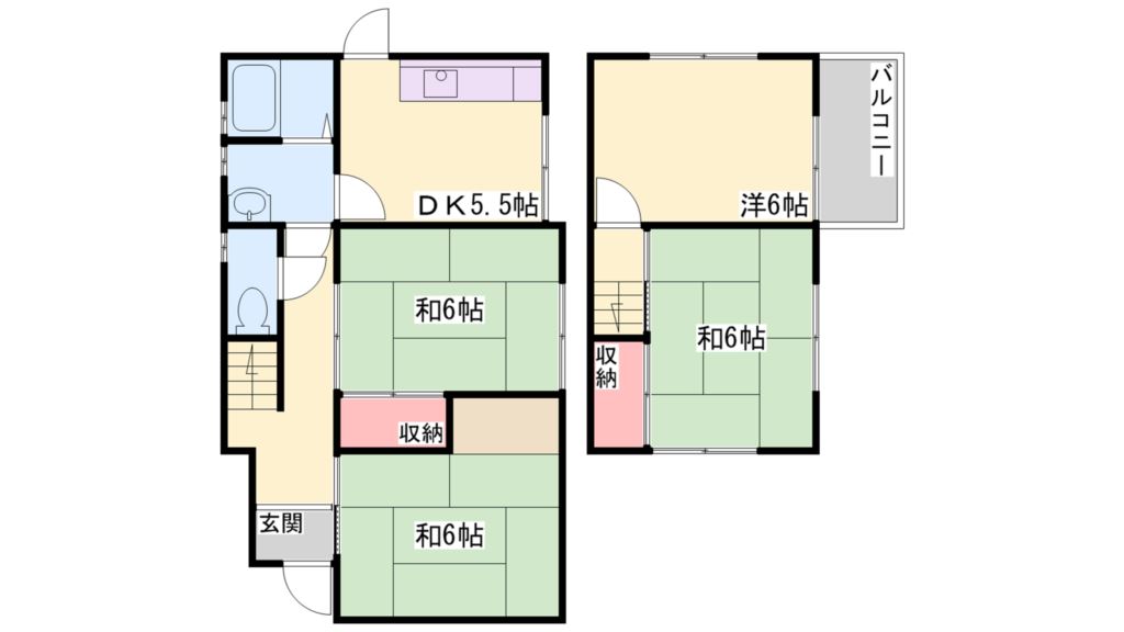 野口町坂井貸家 間取り図