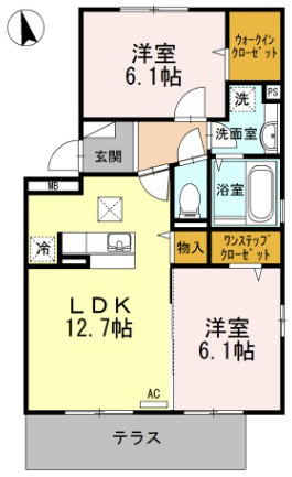 グランイーグルB 101号室 間取り