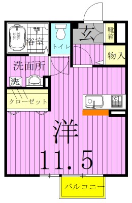 メルベーユ 105号室 間取り