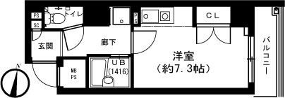 ＪＰ’ｓＹＯＫＯＨＡＭＡ 604号室 間取り