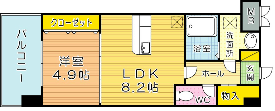 Victoire歯大前（ビクトワール歯大前） 602号室 間取り