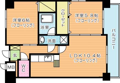 フィオレンティーナ 508号室 間取り