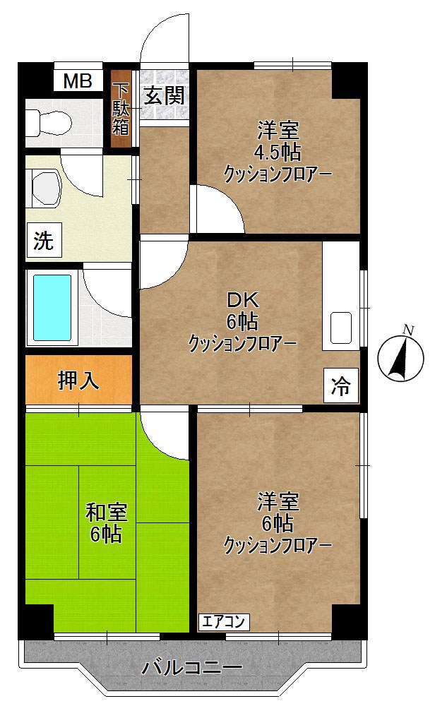 グリーンハイツフルヤ 203号室 間取り