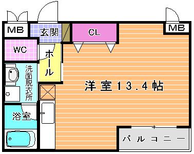 ベルベデール大門  102号室 間取り