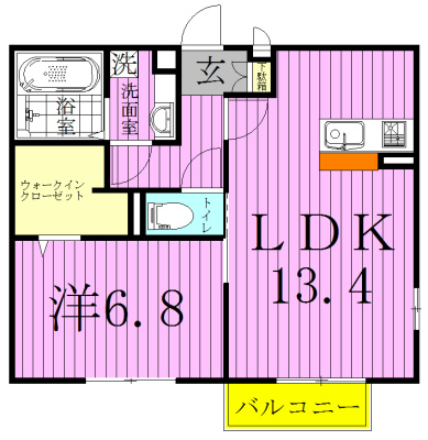 プラシード　カーサⅠ 201号室 間取り