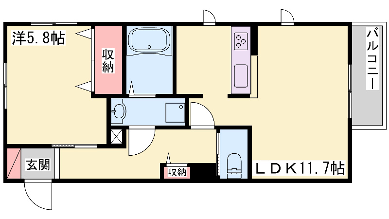 エンカーサ宝殿Ａ棟 間取り図