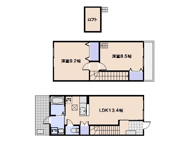 アンソレイユⅠ番館 102号室 間取り