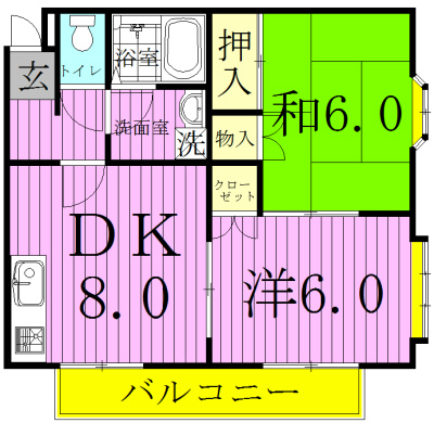 フォンタナ２ 201号室 間取り