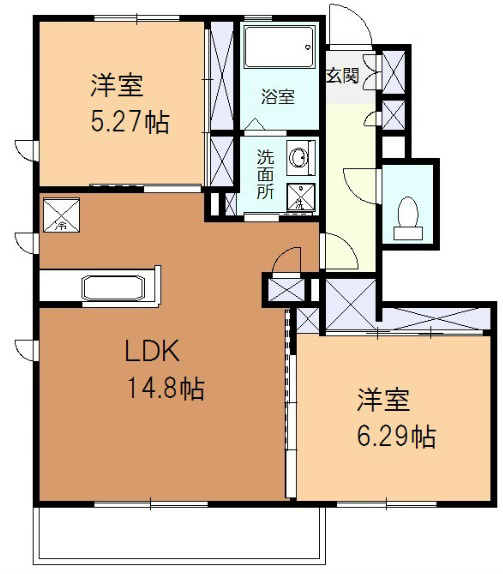 エスターナ　ピッコロ 101号室 間取り