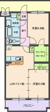 グランストーク下平川 102号室 間取り