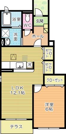 フォレステージⅡ 102号室 間取り