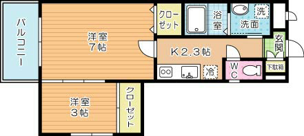 GRACEFUL到津（グレイスフル到津）  307号室 間取り