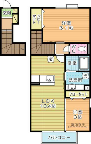 オリザ弥生 201号室 間取り