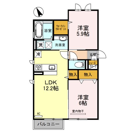 メゾン・ド・ボヌール秀　A棟　 間取り