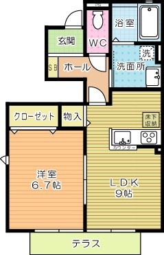 パストラル沼Ⅰ 102号室 間取り