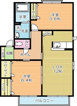 咲ら小路Ⅱ Ｃ棟 201号室 間取り