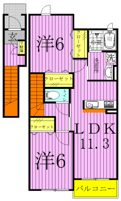 エミーユⅡ 202号室 間取り