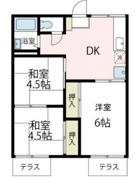 スカイハイツ 102号室 間取り