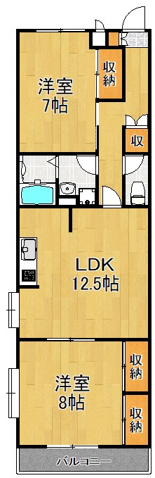 サニーハイツ欅 102号室 間取り