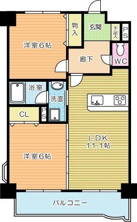 ニューシティアパートメンツ南小倉Ⅰ 208号室 間取り