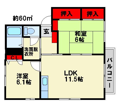 アイリス第２大野城 間取り