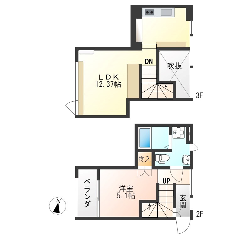 K-FLATS E号室 間取り