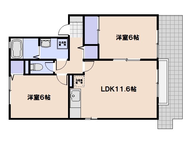 サンパール皆賀 103号室 間取り