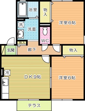 アネックス安部山 101号室 間取り