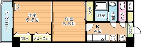 木下鉱産ビルⅡ 605号室 間取り