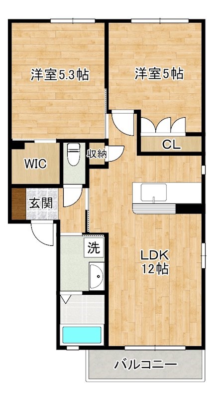アールエムハイツⅣ 204号室 間取り